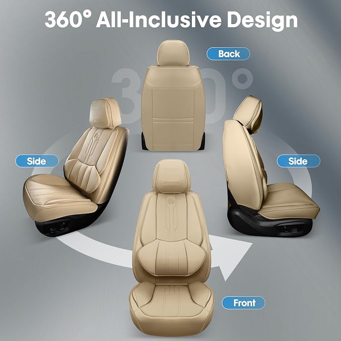 AOOG Front Seat Covers, Car Seat Covers Front Seats, Leather Seat Covers - Image 6