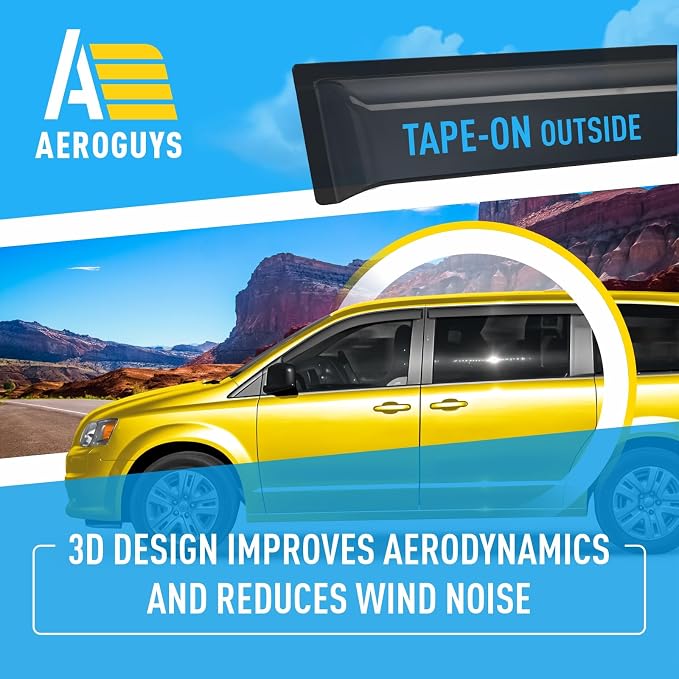 Extra Durable Window Deflectors Tape-On Window Visors Rain Guards Fit - Image 5