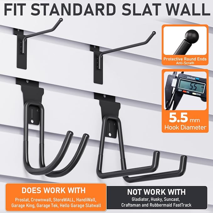 INCLY 24 Pack Heavy Duty Slatwall Hooks, Slat Wall Hanging Hooks and Hangers - Image 4
