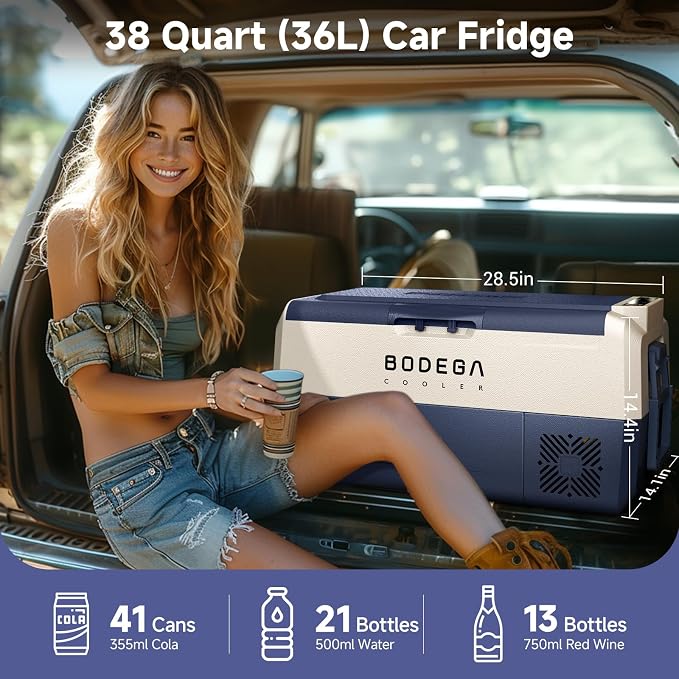 BODEGACOOLER 12 Volt Car Refrigerator, 38 Quart Portable Truck Freezer - Image 2