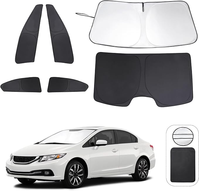 TINGLU Window Shades for Honda Civic 2012 2013 2014 2015 Accessories Car Side by TINGLU