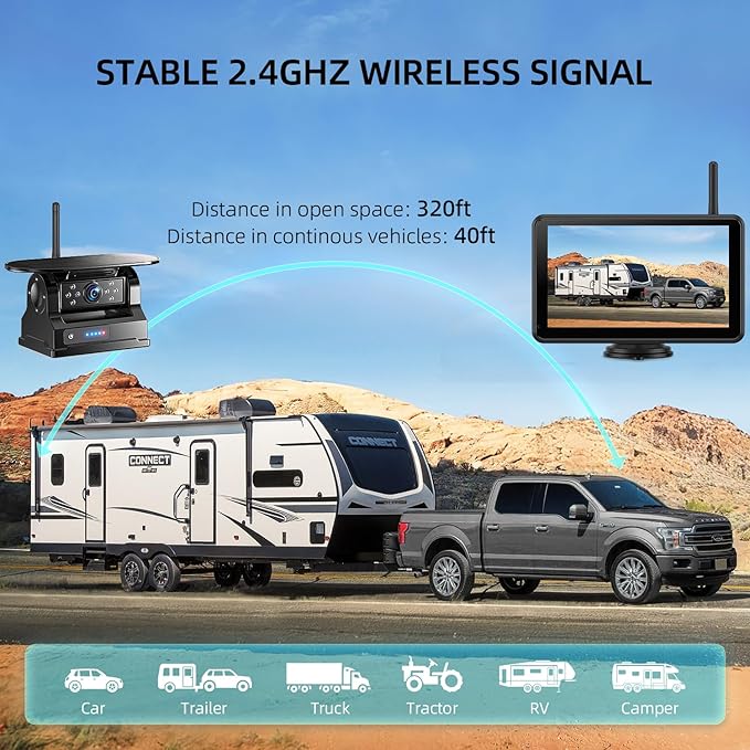eRapta Magnetic Solar Wireless Backup Camera: HD1080P 7” Touchscreen Portable - Image 7