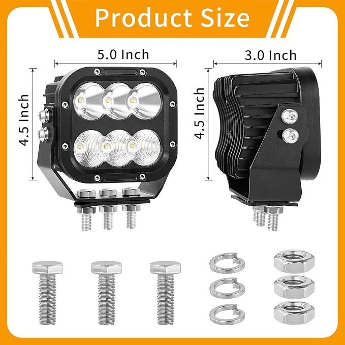 LED Light Pods, Offroad Driving Lights 5 Inch 120W 10000lm Off Road LED Work - Image 4
