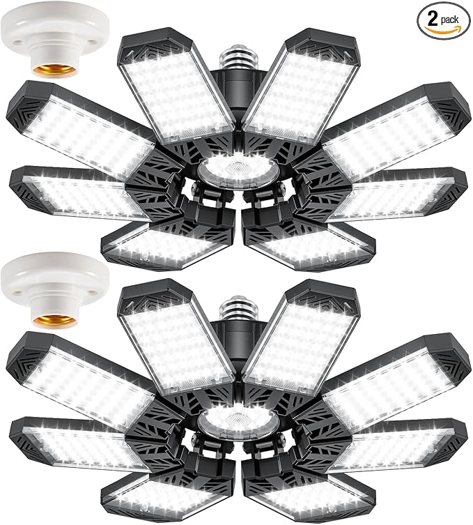 ISKYDRAW LED Garage Lights 2 Pack, 260W 26000LM Bright Shop Light by ISKYDRAW