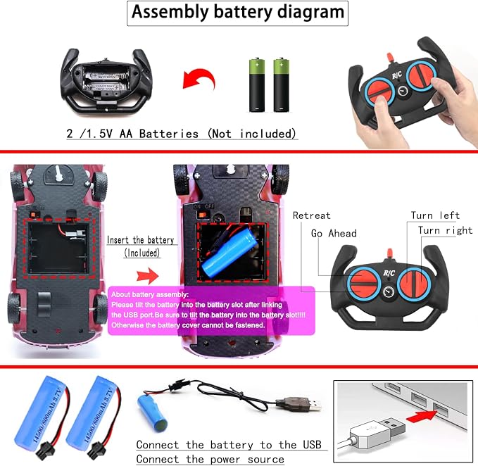 Remote Control Car for Girl, 2.4GHz 4WD Electric RC Cars Toy Racing - Image 6