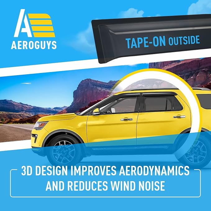 Extra Durable Window Deflectors Tape-On Window Visors Rain Guards Fit - Image 5