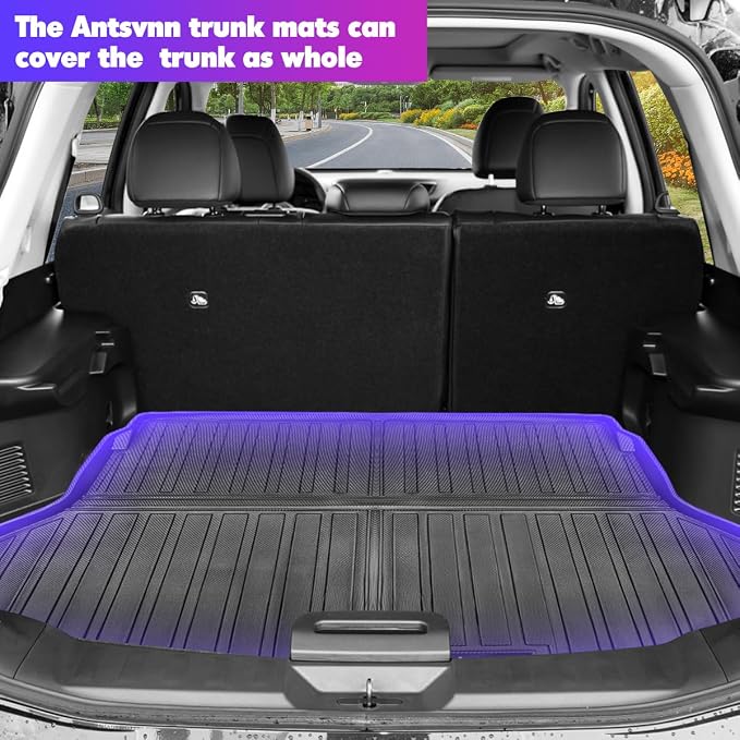 Fit for Nissan Rogue 2020-2014 Cargo Mats, All-Weather Rear Trunk Mat Rear Seat - Image 4