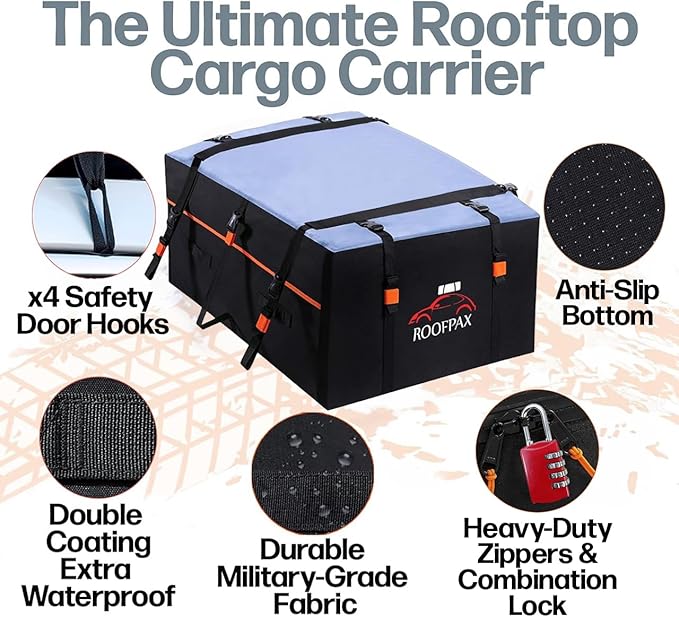 RoofPax Car Rooftop Cargo Carrier Bag Waterproof Storage - Image 4