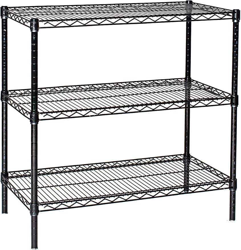 Omega 18" Deep x 54" Wide x 86" High 3 Tier Black Starter Shelving Unit by OmegaProductsCorporation