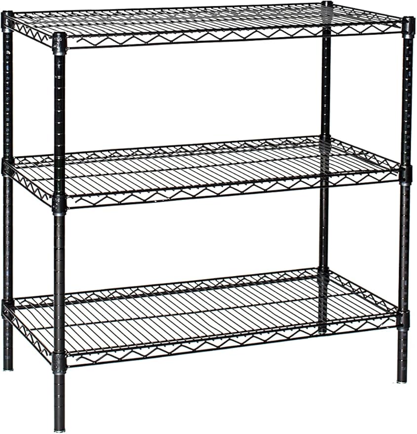 Omega 18" Deep x 18" Wide x 96" High 3 Tier Black Starter Shelving Unit by OmegaProductsCorporation