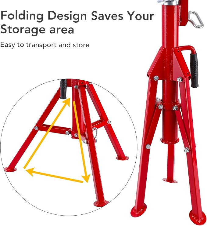 Towallmark V Head Pipe Jack Stand, 28-52 Inch Adjustable Height, 1/8"-12" - Image 4