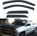 Set of 4 Front+Rear Smoke Sun/Rain Guard Outside Mount Tape-On Acrylic Window by LQQDP