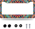 Boho License Plate Frame Beautiful Mandala Flowers License Plate Stainless by GORSNKYE
