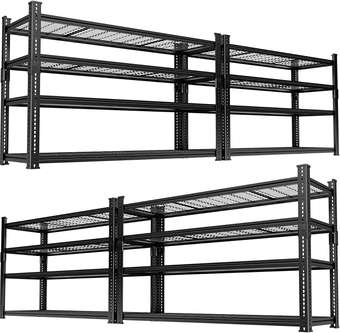 Storage Shelves 4PCS, Garage Shelving Heavy Duty 2640LBS Capacity, 4 Tier by Unknown