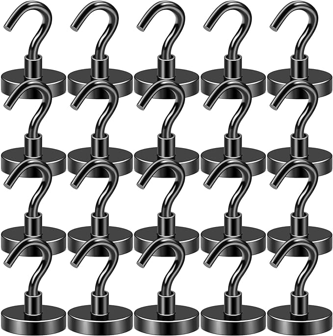 DIYMAG Black Magnetic Hooks, 80 LB Heavy Duty Strong Magnet by DIYMAG