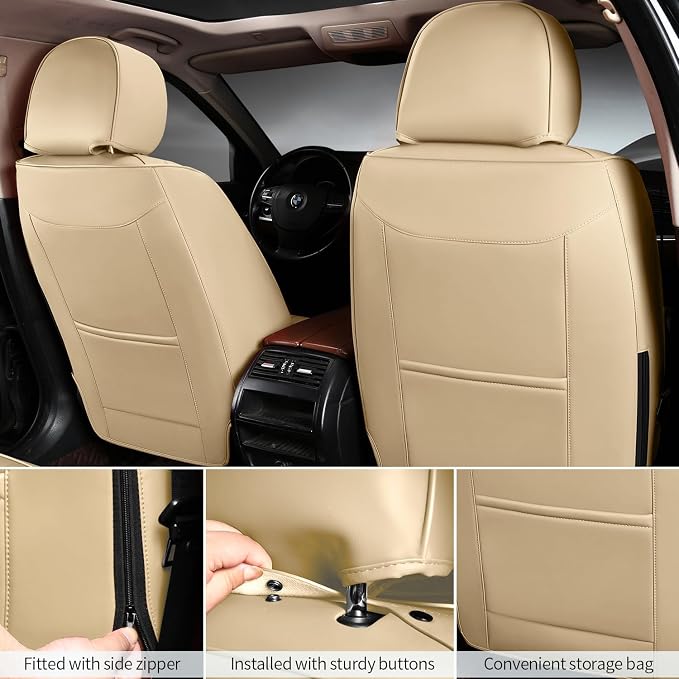 2 Packs Car Seat Covers Leather Car Seat Covers Universal Seat Covers - Image 3