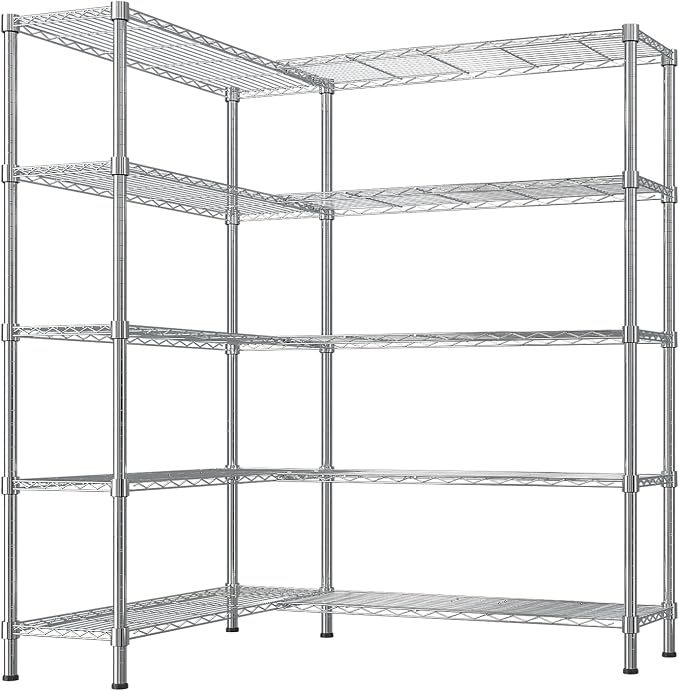 VINGLI 5 Tier Storage Shelves 1430LBS Heavy Duty Metal Shelving, Upgraded 58" W by VINGLI