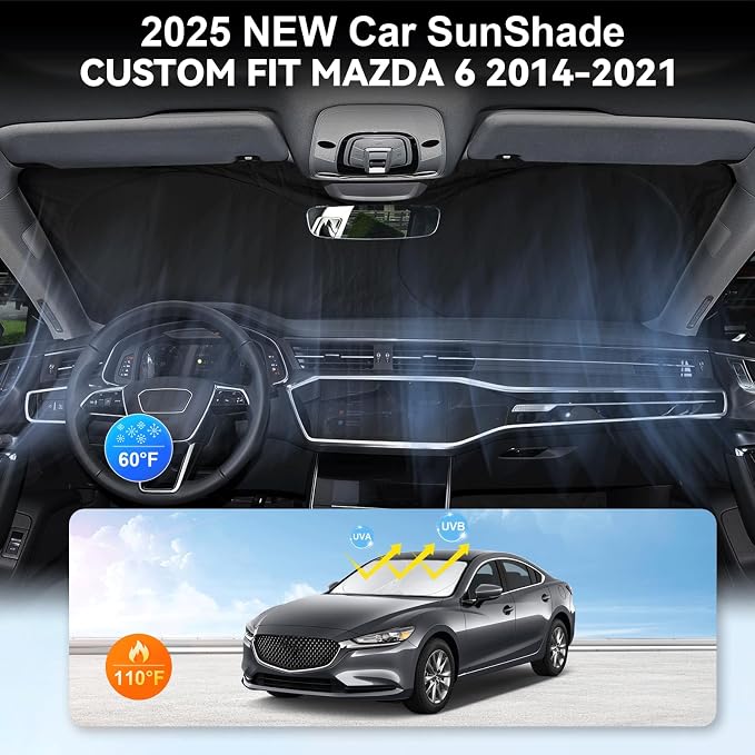 Custom Fit Mazda 6 Windshield Sunshade - Image 2