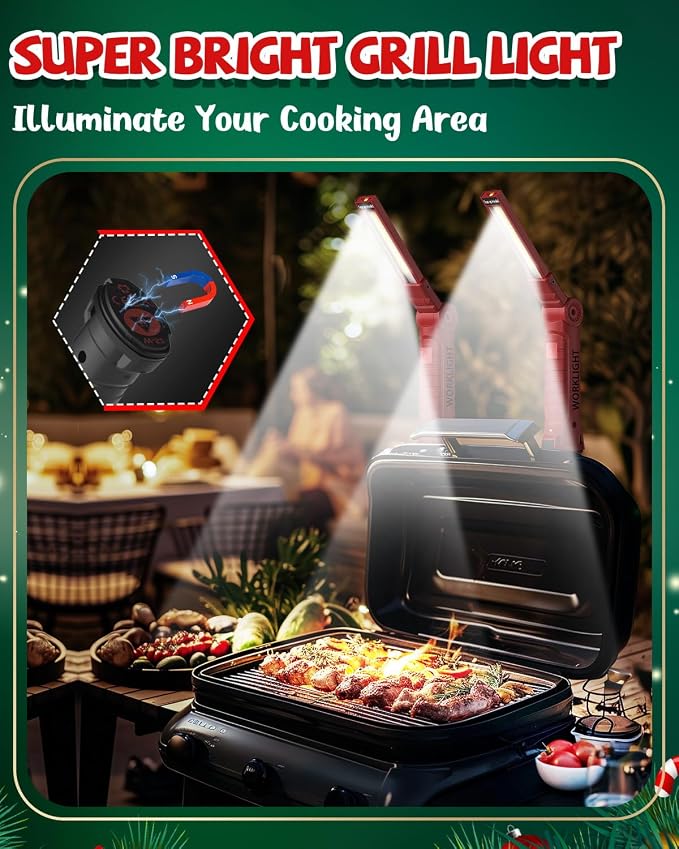 Coquimbo Tools Gifts for Men Dad Husband, Rechargeable LED Work Light Grill - Image 4