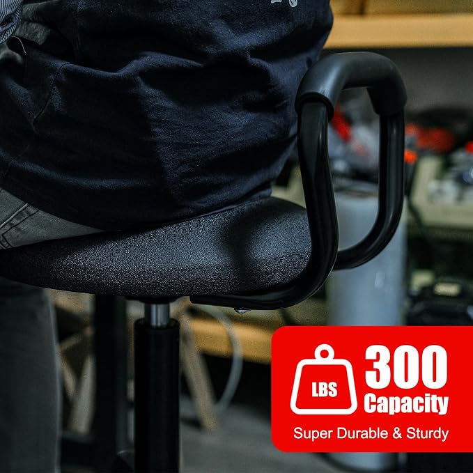 Garage Stool, Adjustable Height Swivel Work Mechanic Shop Stool - Image 2