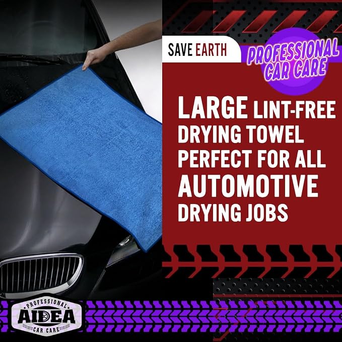 AIDEA Microfiber Towels for Cars-2PK, Large Professional Car Drying Towel - Image 6