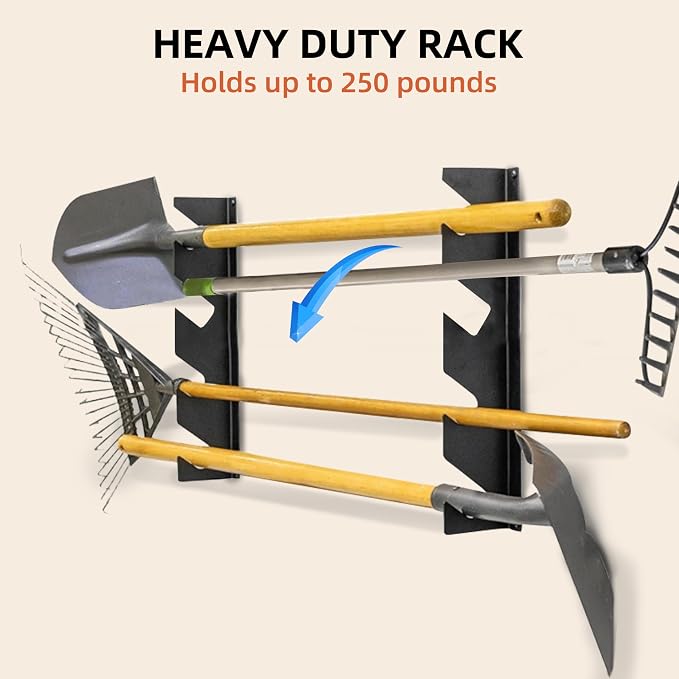 CZWL&HG Heavy-Duty Garden Tool Organizer Wall Mount – Garage Wall Storage Rack - Image 7
