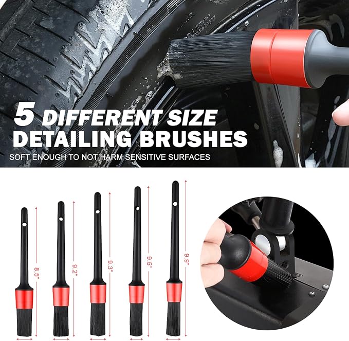 DNA MOTORING 25pcs Car Detailing Brush Set, Car Detailing Kit, Interior Kit - Image 4