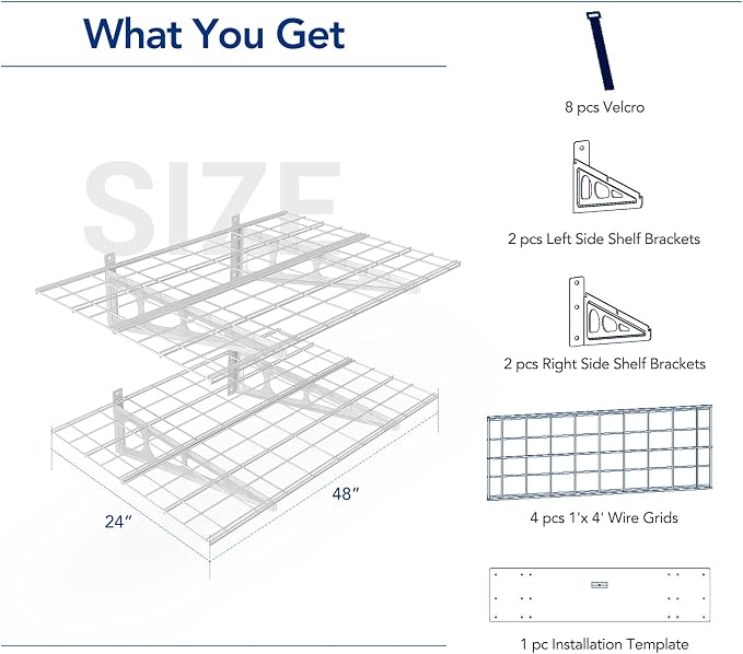 FLEXIMOUNTS 2-Pack 2x4ft 24-inch-by-48-inch Wall Shelf Garage Storage Rack Wall - Image 3