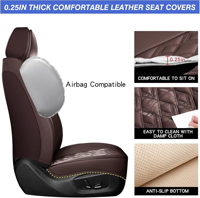Car Seat Covers Full Set, Leather Seat Covers - Image 2