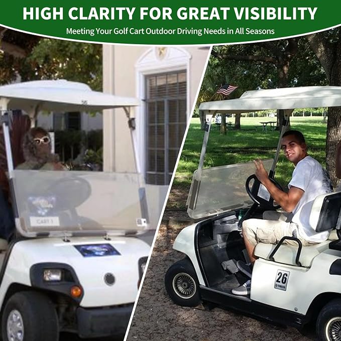 Golf Cart Foldable Windshield 3/16" Thicken Only Fits 2003-2006 Yamaha G22 - Image 8