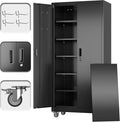 Garage Storage Cabinet with Wheels Pegboard and 5 Adjustable Shelves, Tool by SUXXANFurniture