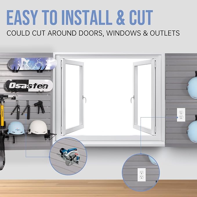 Slatwall Panels 4'x 4' Garage Slat Wall Storage Systems, Slat Wall Paneling - Image 3