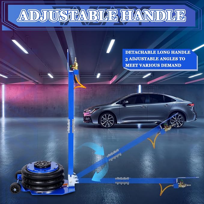 3T Triple Bag Air Jack 6600lbs Pneumatic Jack 3s Fast Lift Up 16in Airbag Jack - Image 4