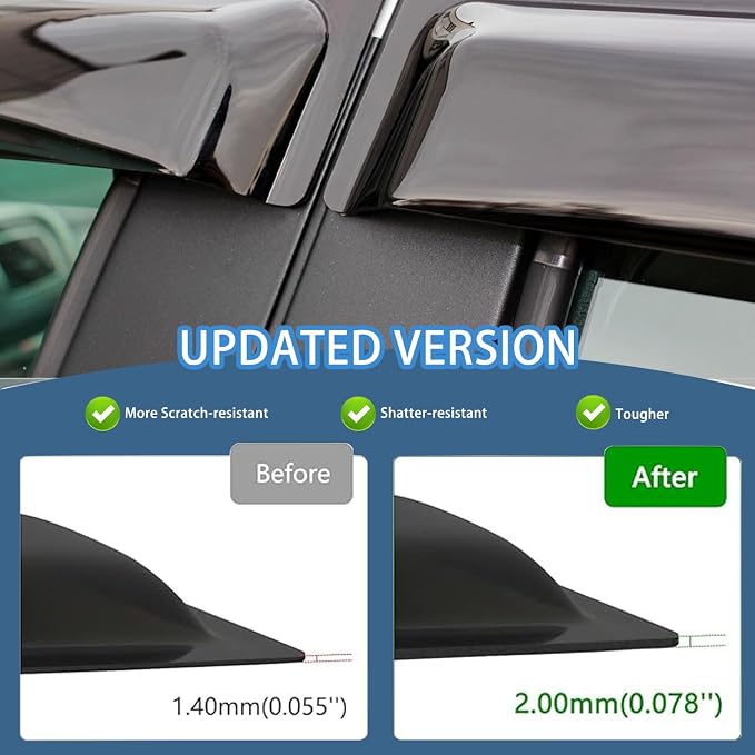 Rain Guards for 2014-2018 Chevrolet Silverado & GMC Sierra 1500 Crew Cab - Image 6