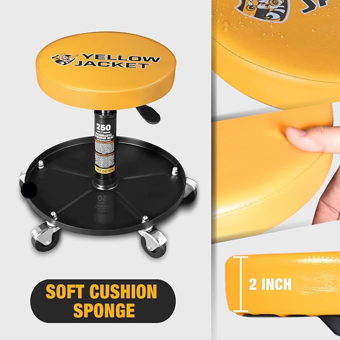 YELLOW JACKET Rolling Mechanic Stool - Image 4