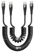 USB C to C Cable for Car 3FT&5FT, 100W Coiled USB C Fast Charging Cable for by PRAKIE