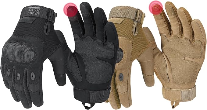 KEMIMOTO Tactical Gloves for Men, Touchscreen Motorcycle Gloves by kemimoto