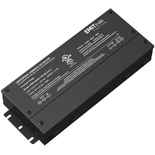 EMITEVER Dimmable Led Driver, 150W AC 110V-277V to DC 24V Transformer, 5-in-1 by EMITEVER