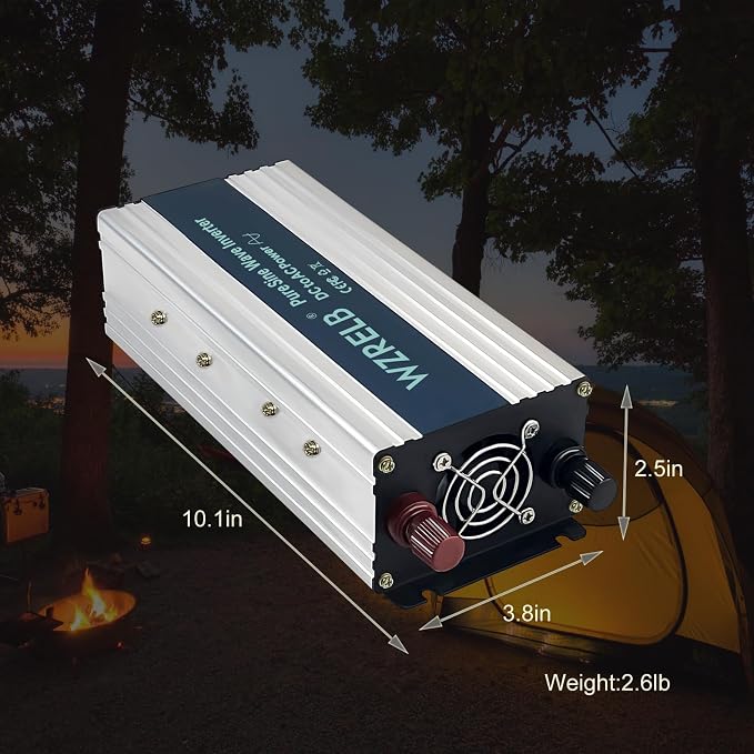 WZRELB 1200W Pure Sine Wave Inverter 24V DC to 110V 120V AC, Car Power Inverter - Image 6