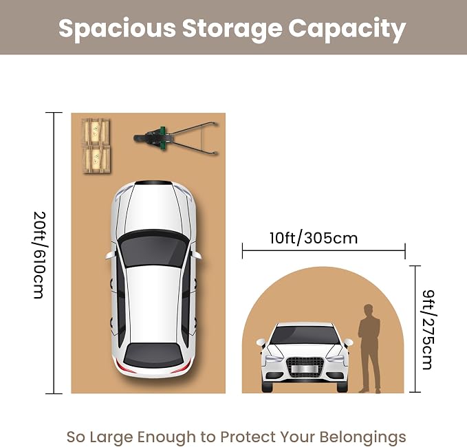 SUNBURY Carport, 10x20 FT Heavy Duty Canopy, Portable Garage - Image 3