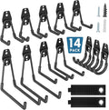 BONTEC Heavy Duty Garage Hooks, Anti-Slip Coated Black Steel by BONTEC