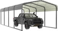 12x20 FT Outdoor Carport with Metal Roof, Heavy Duty Metal Carport Canopy by Yardenaler