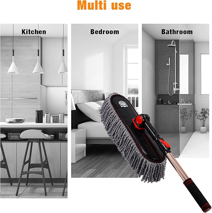 Car Duster Set, Car Duster Exterior Extendable Handle, Scratch Remover Large - Image 6