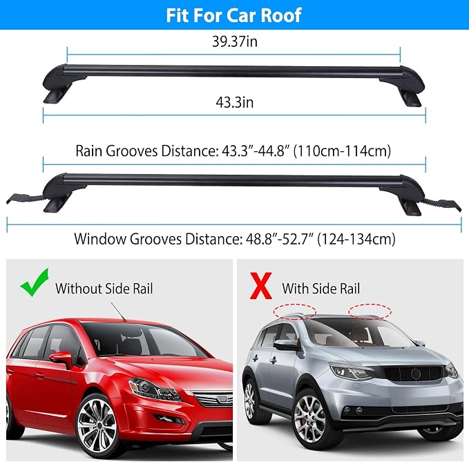 Universal Roof Rack, Adjustable Window Frame Roof Bars - Image 2