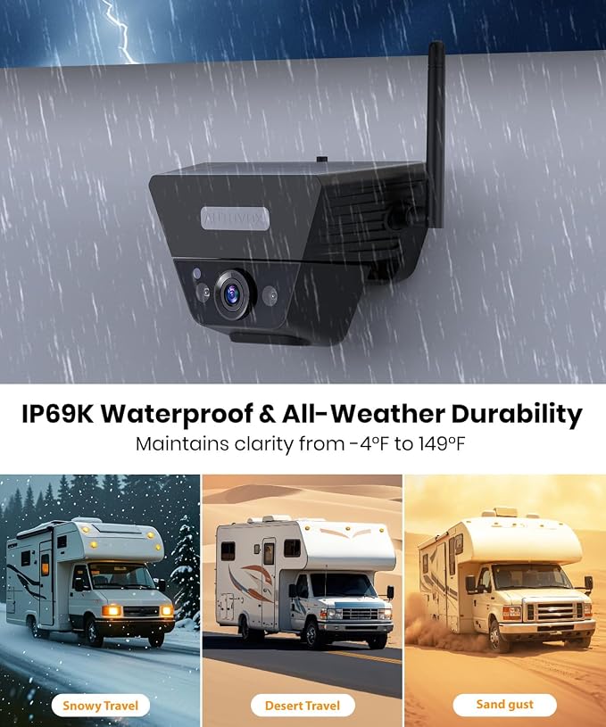 AUTO VOX Wireless Backup Camera Solar Magnetic: - Image 7