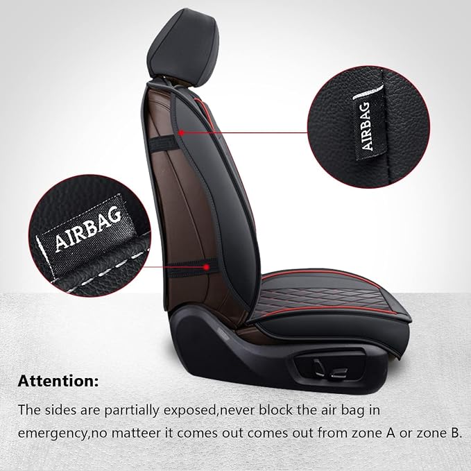 MIROZO Ram Seat Covers Full Set, Faux Leather Truck Seat Covers Compatible - Image 2