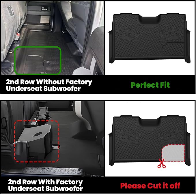 LASFIT Floor Mats for Ford F-150 2011-2014 SuperCrew Carpet Floor Front Row - Image 3