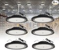 6 Pack UFO LED High Bay Light 150W, 21000 LM, 5000K by GGTH