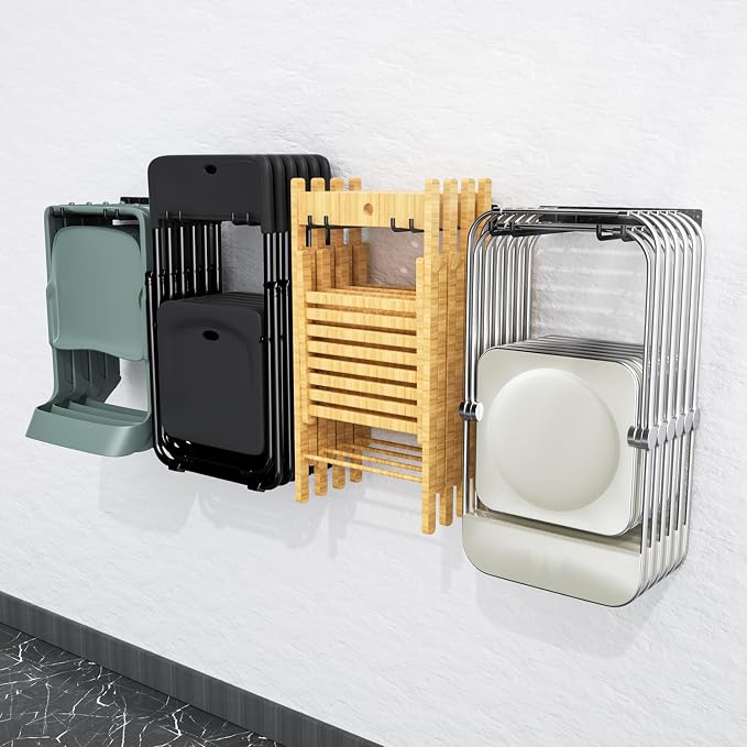 Folding Chair Storage Rack Wall Mount, Garden Tool Hanger - Image 6