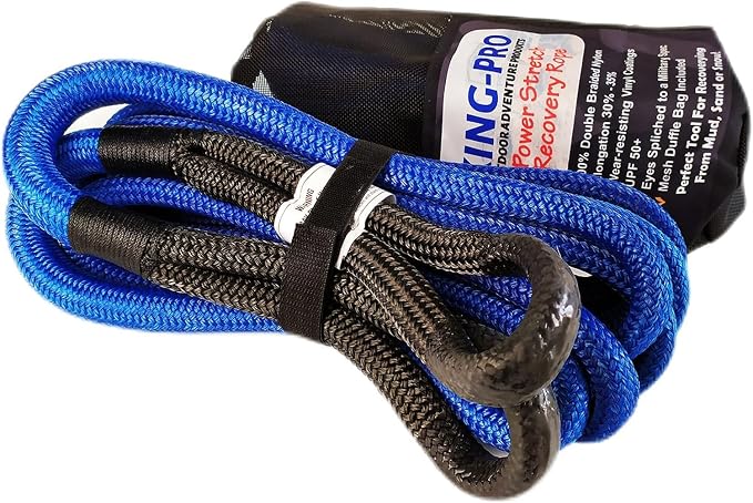 KING-PRO Kinetic Recovery Rope 3/4“x30' Towing Rope 20, 000lbs Breaking by KING-PRO